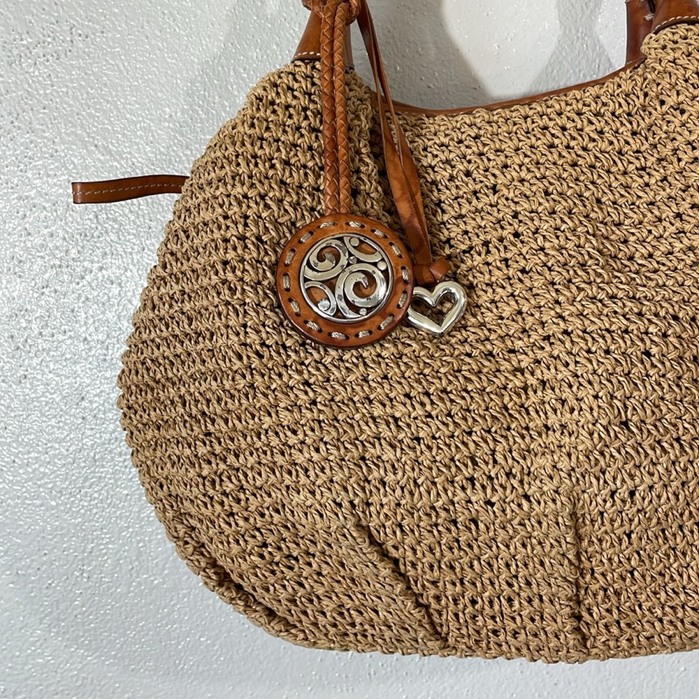 Brighton Tan Woven Hobo Bag